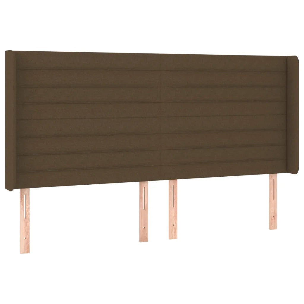 Letto a Molle Materasso e LED MarroneScuro 200x200cm in Tessuto