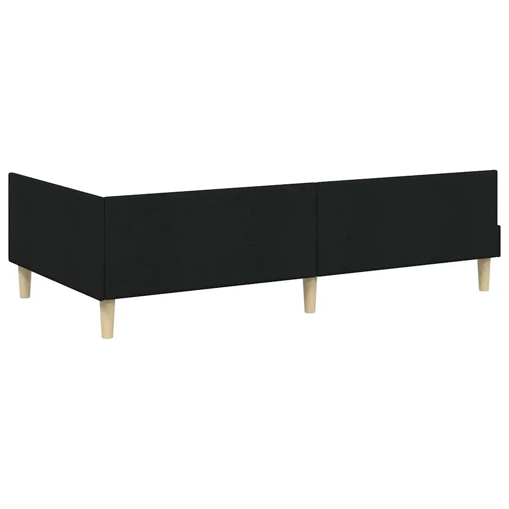 Cornice del letto ad angolo Nero 100 x 200 cm Tessuto 42016127