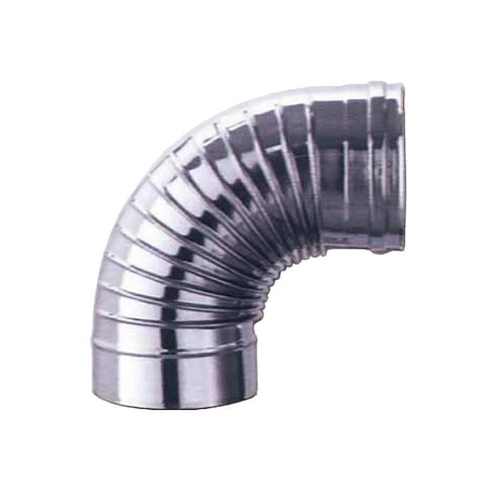 A.L.A. S.P.A. GOMITO ACC. INOX 90° 14 CM. in acciaio inox Aisi 316L finitura lucida angolo 90° modello ripiegato colore Acciaio