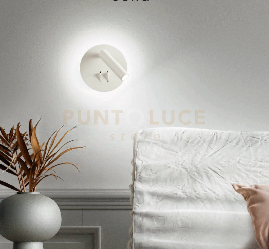 APPLIQUE SELLA TONDO BIANCO LED 3000K 730LM 9W ORIENTABILE D.13CM