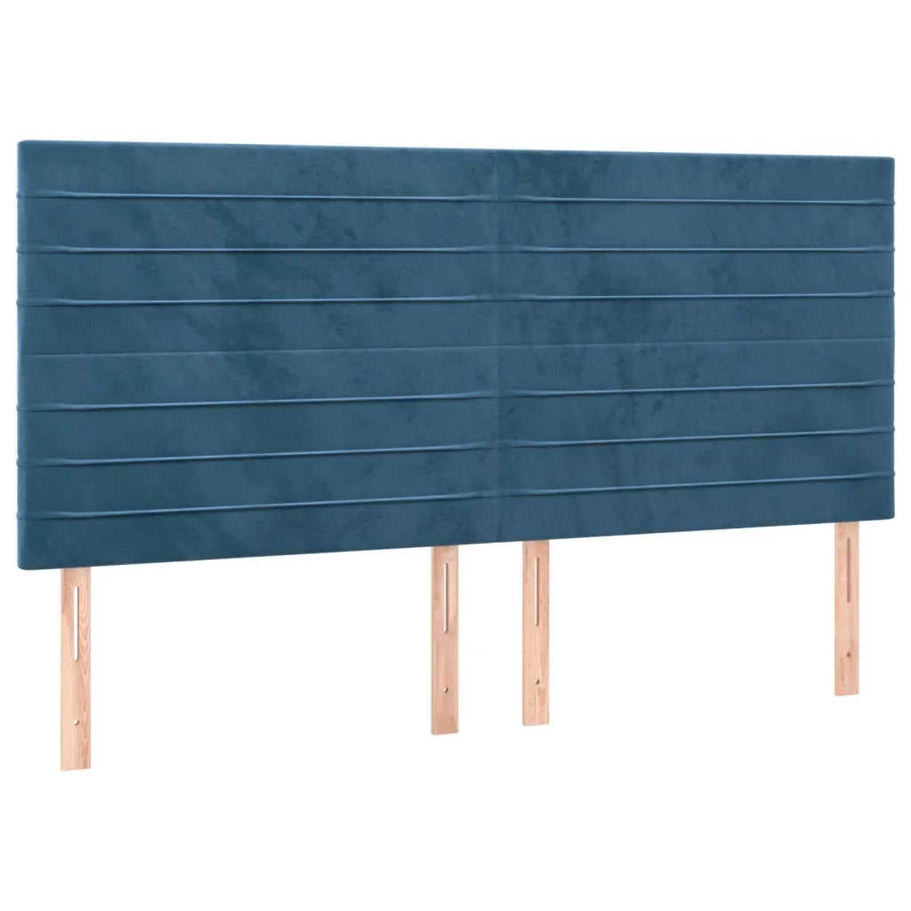 Letto a Molle con Materasso e LED Blu Scuro 200x200 cm 3136207