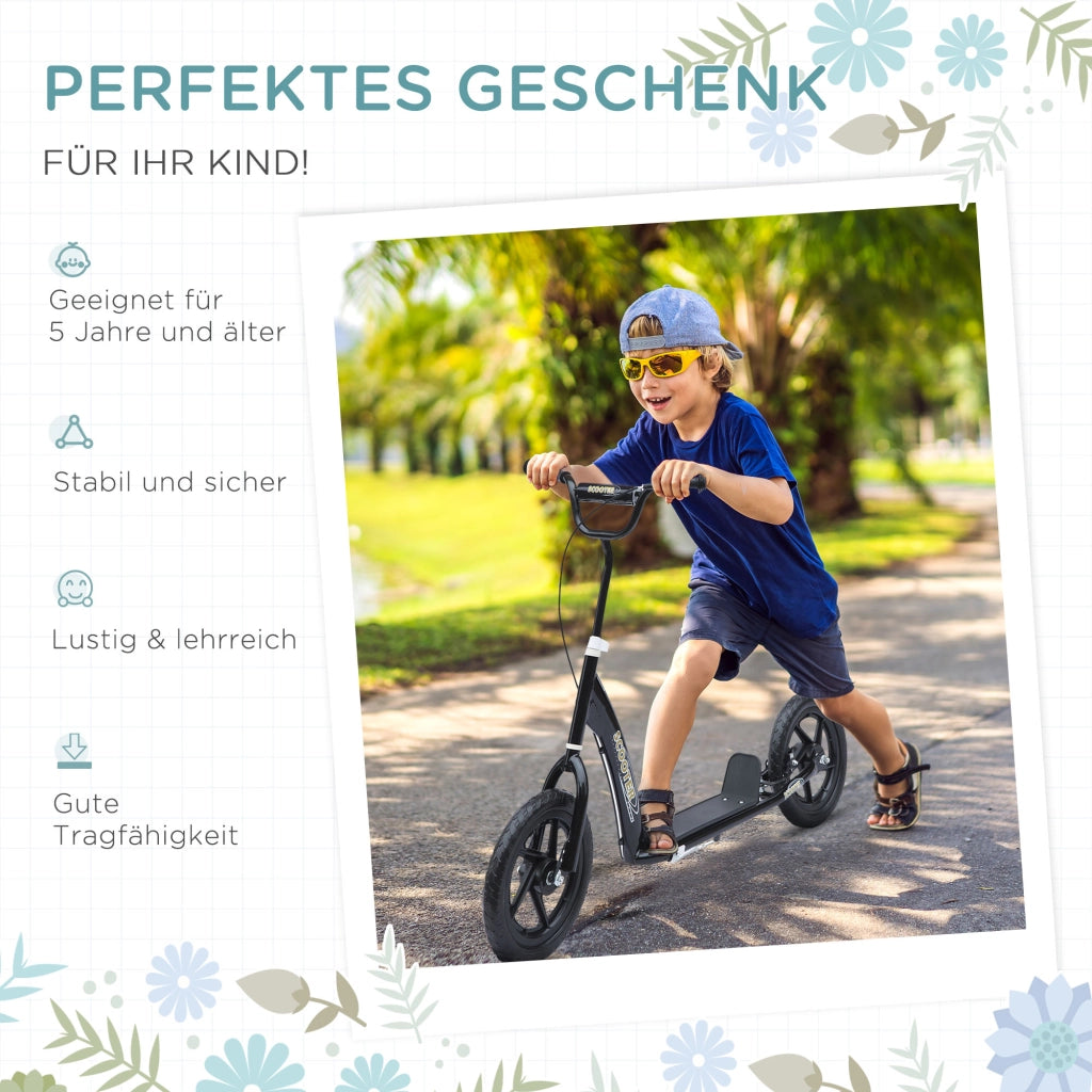 Scooter per Bambini con Manubrio Regolabile ¨C Minimal ¨C Nero 12 Pollici
