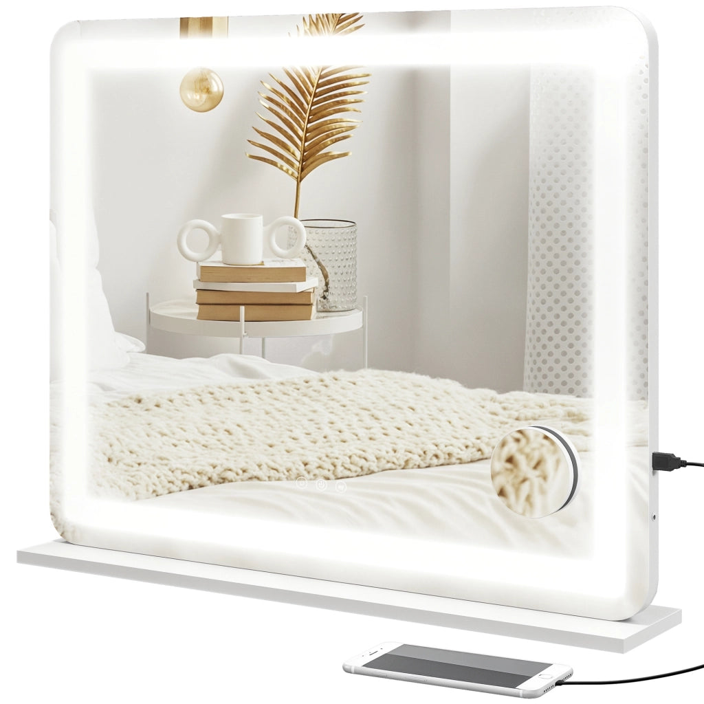 Specchio da Bagno con LED 3 Modalit¨¤ Illuminazione ¨C Minimal ¨C 80x62 cm