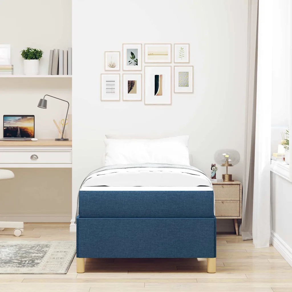 Struttura del letto con materasso Blu 100 x 200 cm Tessuto 3398919