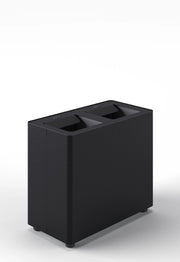 Pattumiera a 2 Scomparti Totale 24 L 48,5x25,5x39 cm con Contenitori Interni in Acciaio Verniciato Nero