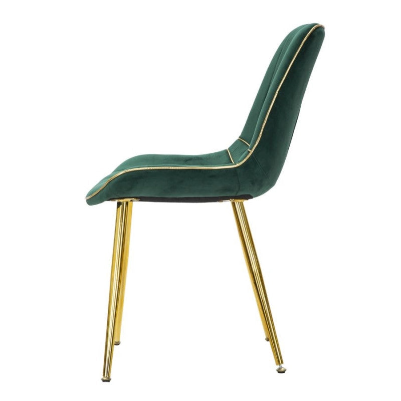 Sedia Paris Verde/gold Set 2 Pz cm 51x59x79