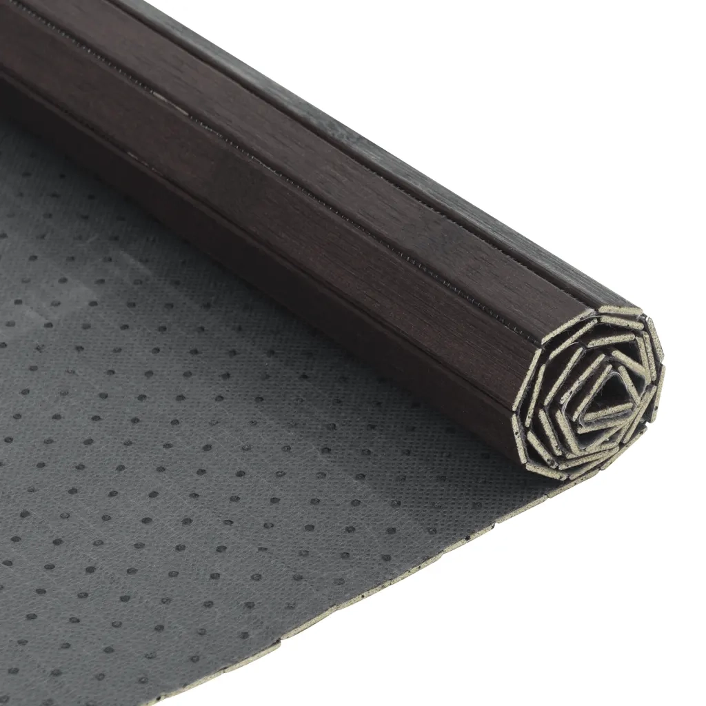 Tappeto Rettangolare Marrone Scuro 70x100 cm in Bambù 376743