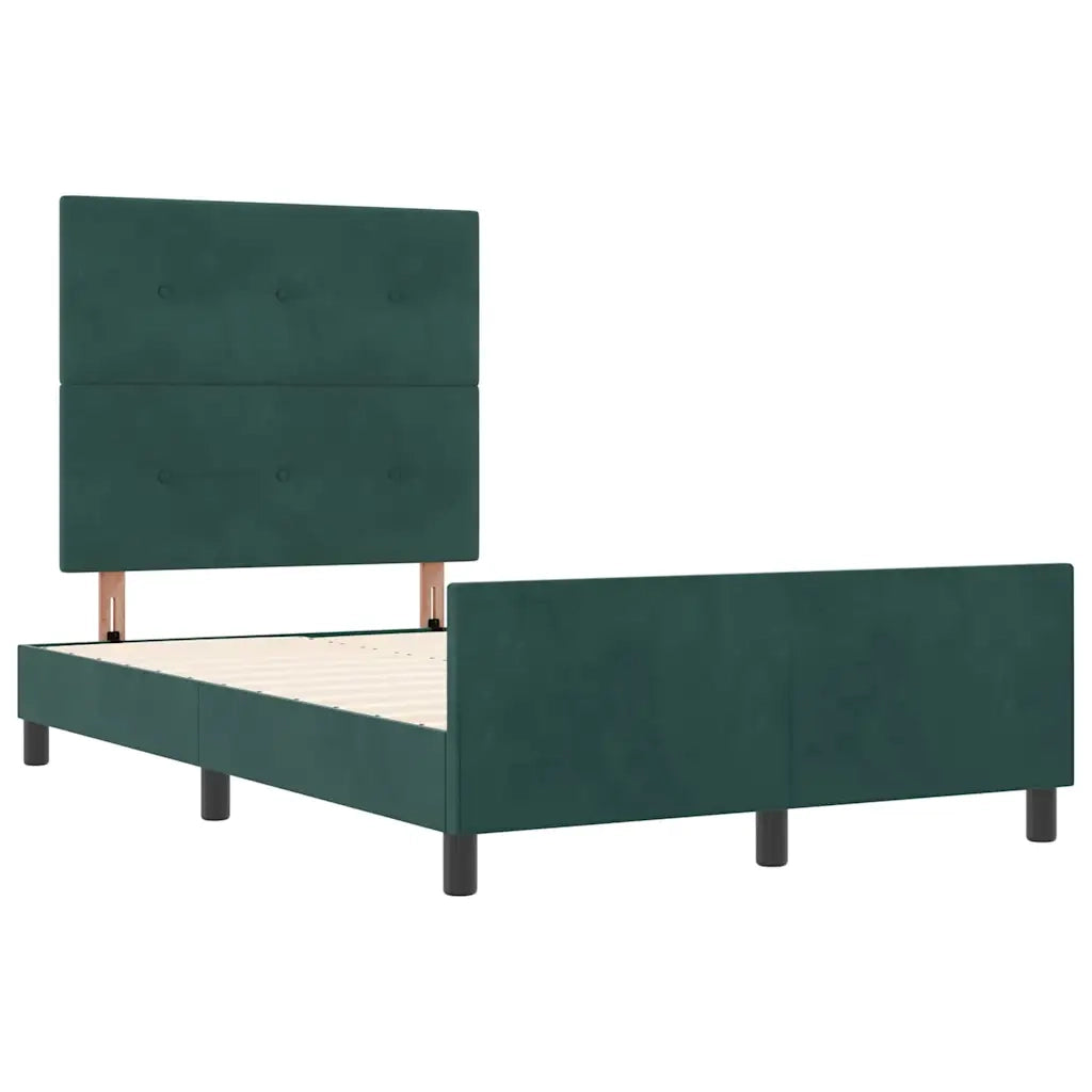 Letto a molle con testiera Verde Scuro 120 x 200 cm Velluto 3344936