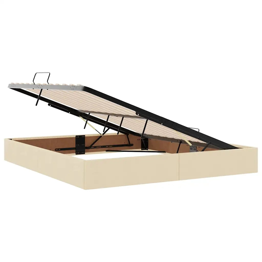 Letto con contenitore e materasso Crema 160 x 200 cm