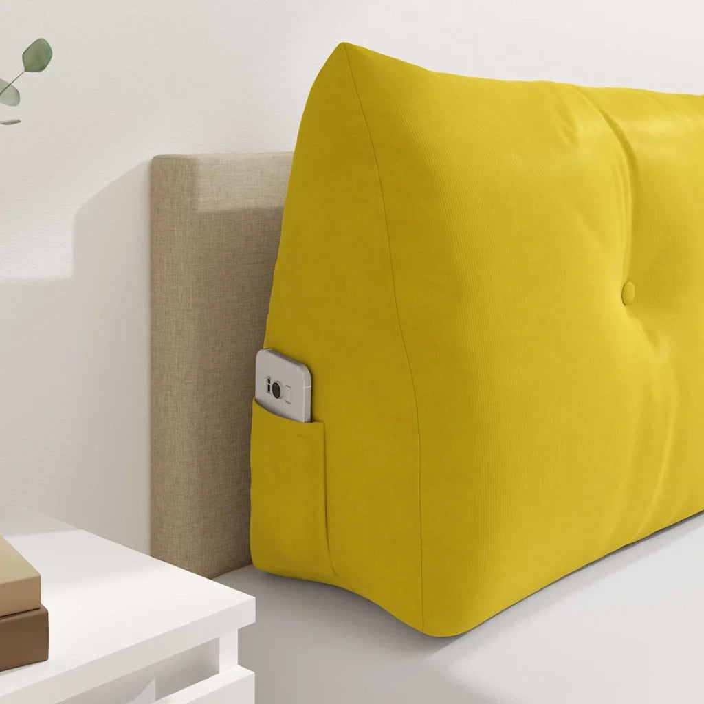 Cuscino per Schiena Giallo 140 x 24 x 50 cm Velluto 42014523