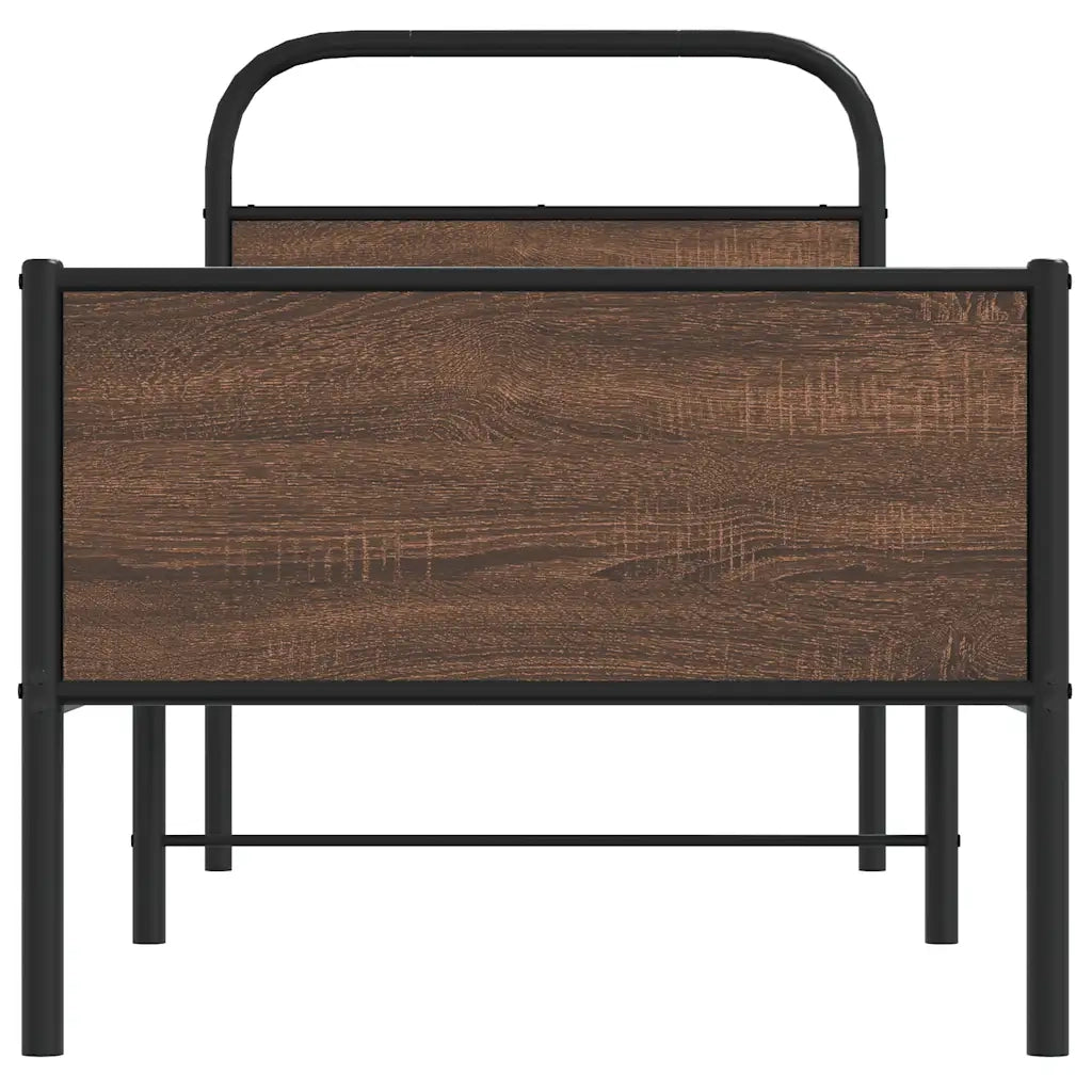 Giroletto senza Materasso-Struttura Letto Rovere Marrone 80x200cm in Truciolato 955326