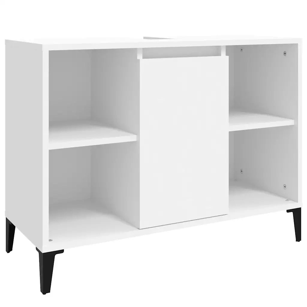 Set Mobili da Bagno | Armadio da bagno 3 pz Bianco in Legno Multistrato