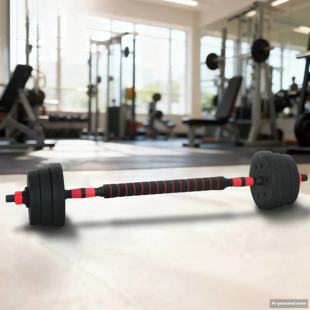 Set Manubri e Bilanciere 2-in-1 20 kg Nero e Rosso CFW3366902