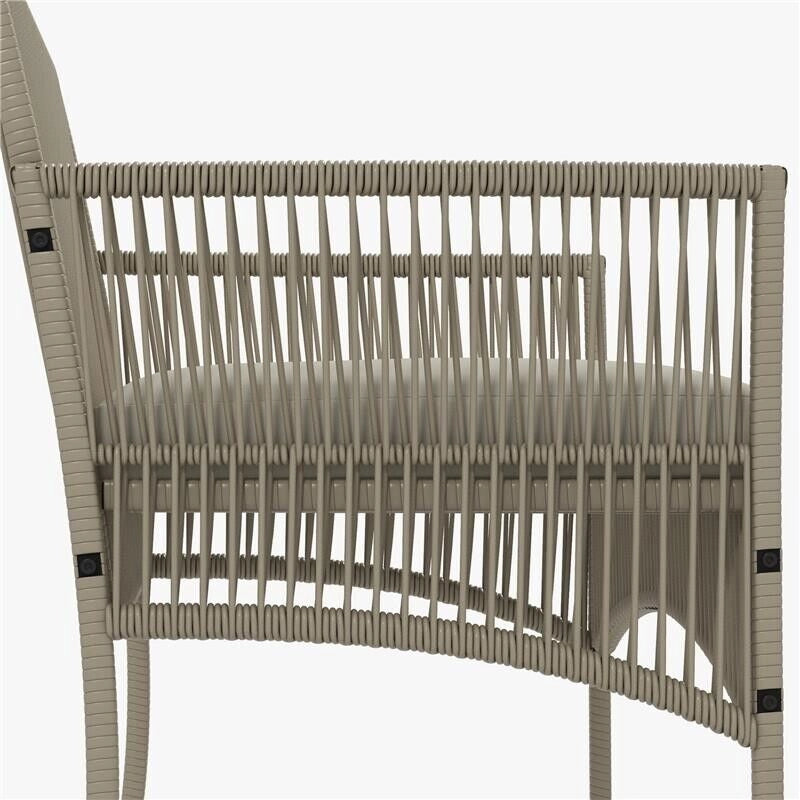 SET DA GIARDINO IN RATTAN DA 4 PEZZI CON 2 POLTRONCINE, DIVANO E TAVOLINO DA CAFFÈ, KAKI