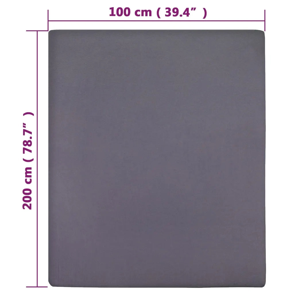 Lenzuolo con Angoli Jersey Antracite 100x200 cm Cotone CFW8791752