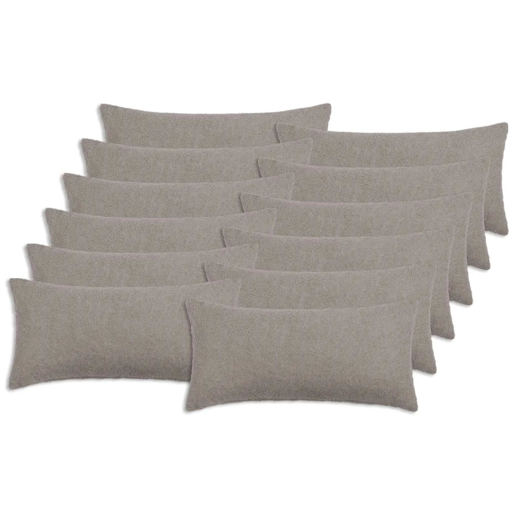 Federa 12 pcs HEERLEN Grigio Chiaro 40 x 80 cm Bouclé 909939