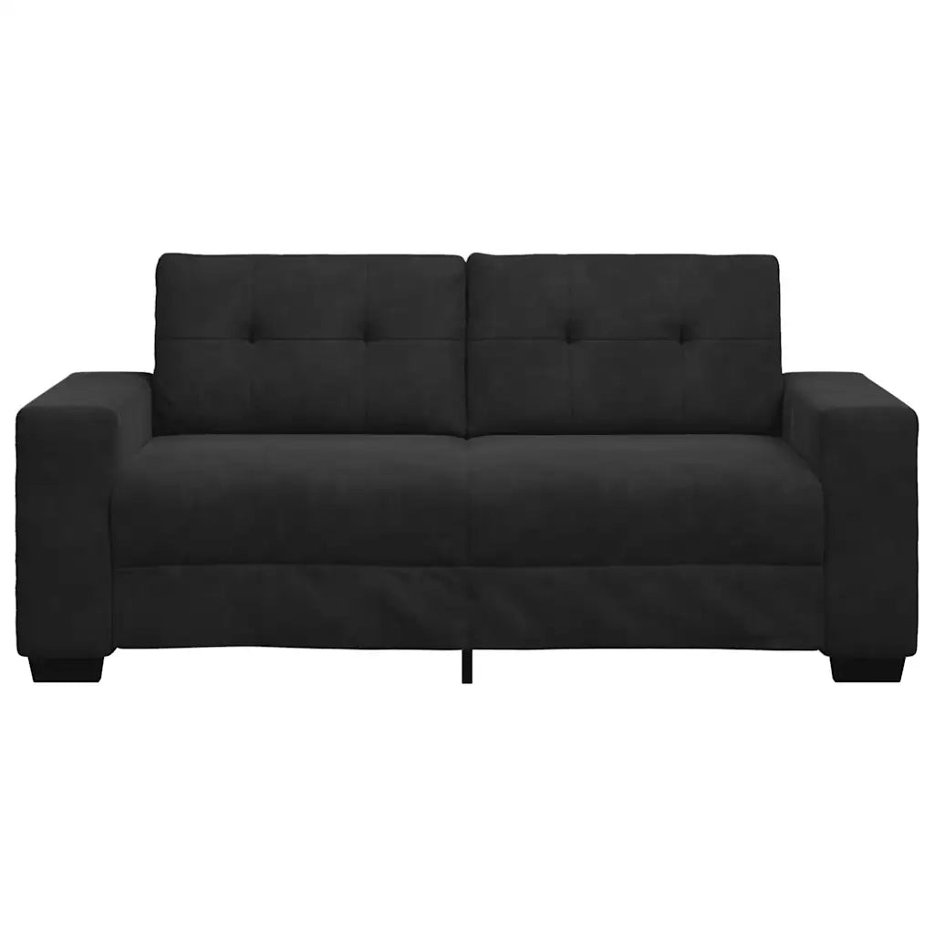 Divano Divanetto Nero 180x77x82 cm in Velluto 4105127