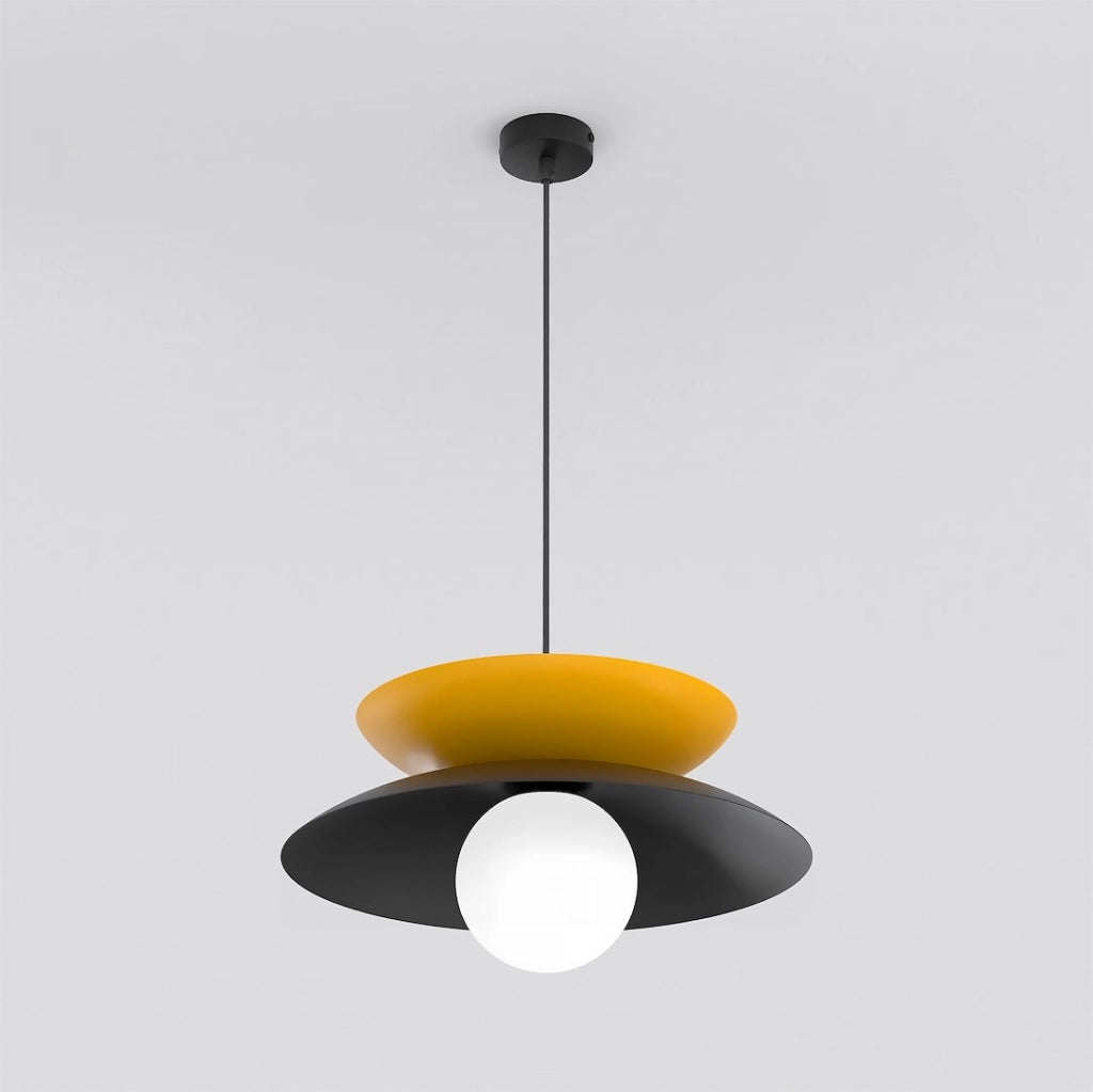 Lampada a sospensione NAGOYA Japandi nera arancio 1xG9