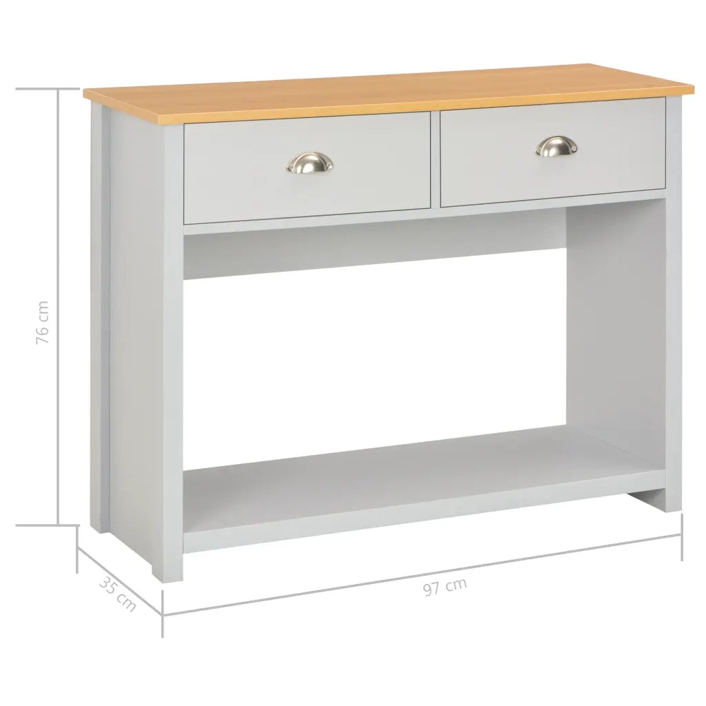 Tavolo Consolle Grigio 97x35x76 cm 283741