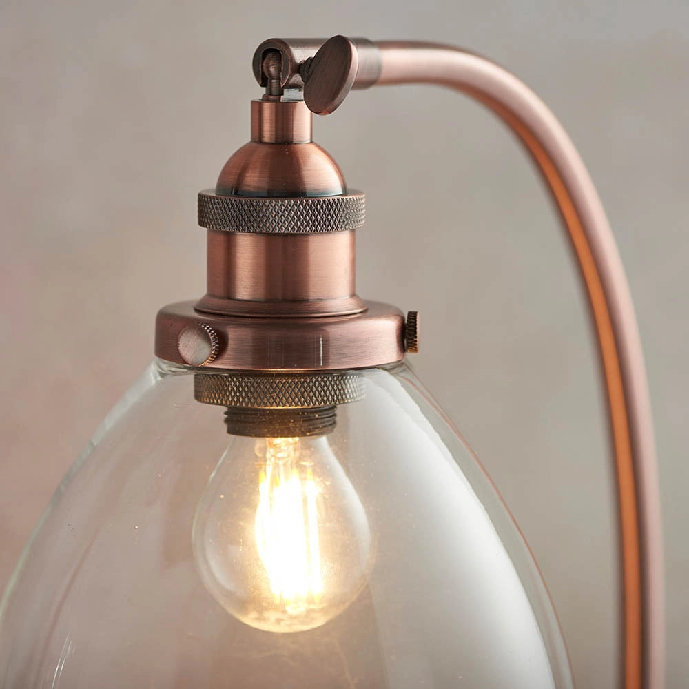Lampada da tavolo industriale rame anticato E14 Endon
