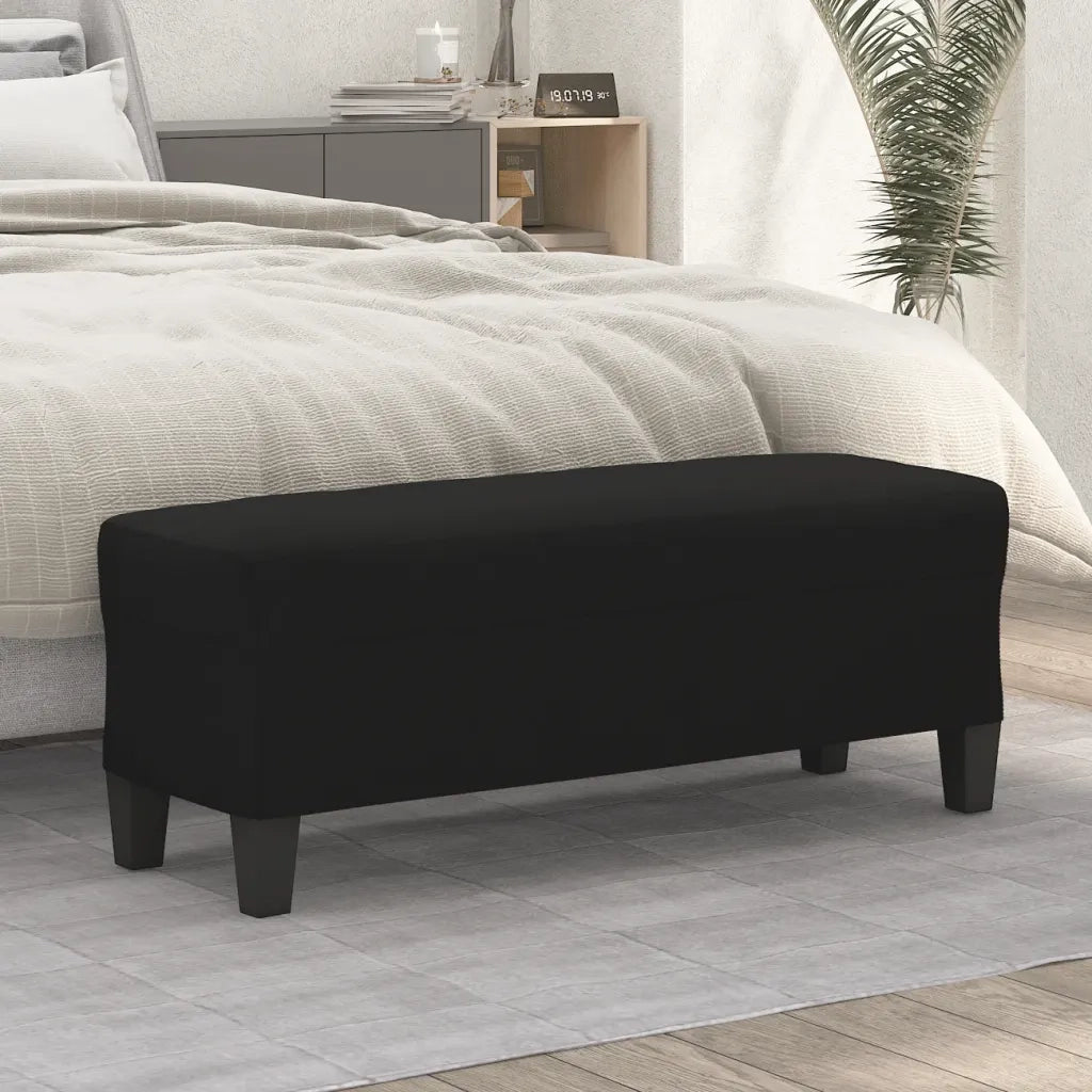Panca-Sgabello Nera 100x35x41 cm in Microfibra