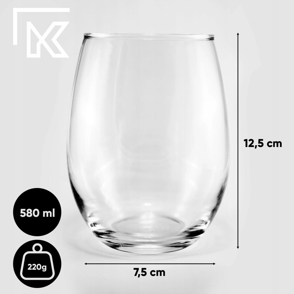 Set di 6 bicchieri KADAX per bevande, succhi di frutta, 580 ml.