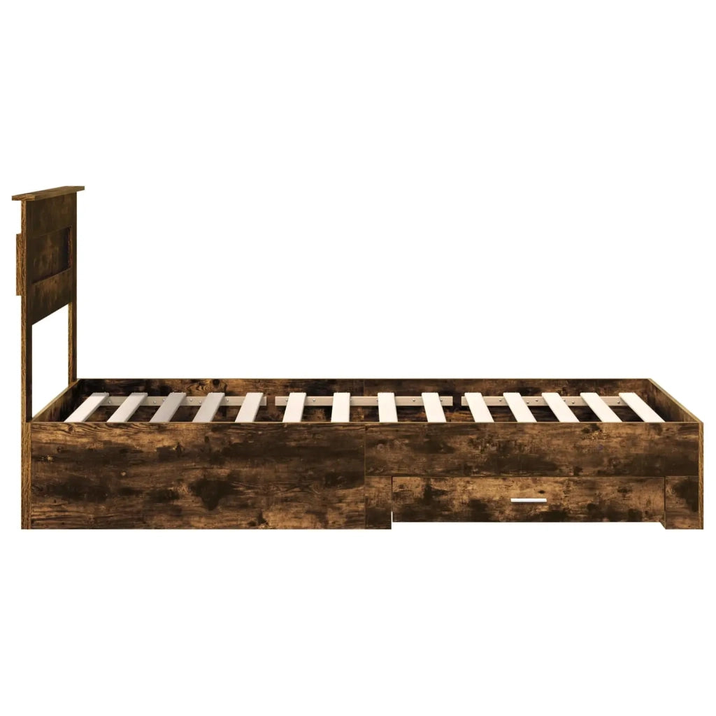 Struttura del letto Rovere fumé 100 x 200 cm Legno multistrato 3410023