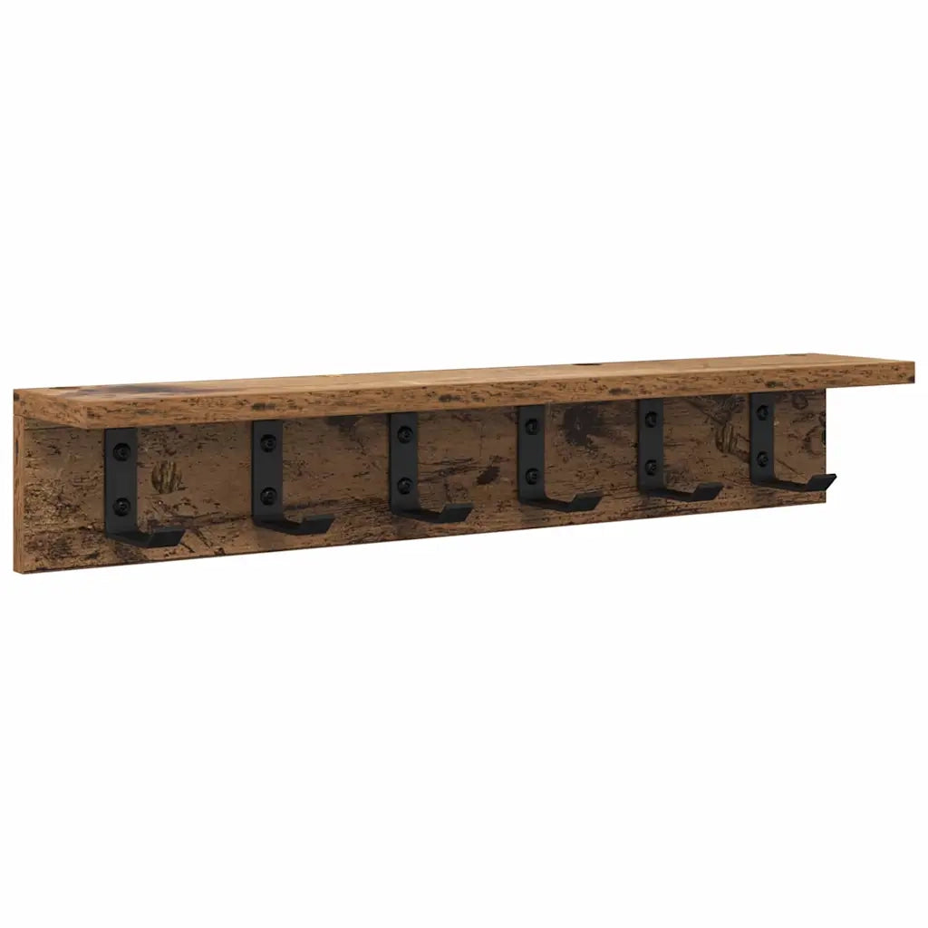 Appendiabiti a muro Legno vecchio 60 x 10,5 x 10,5 cm 874361