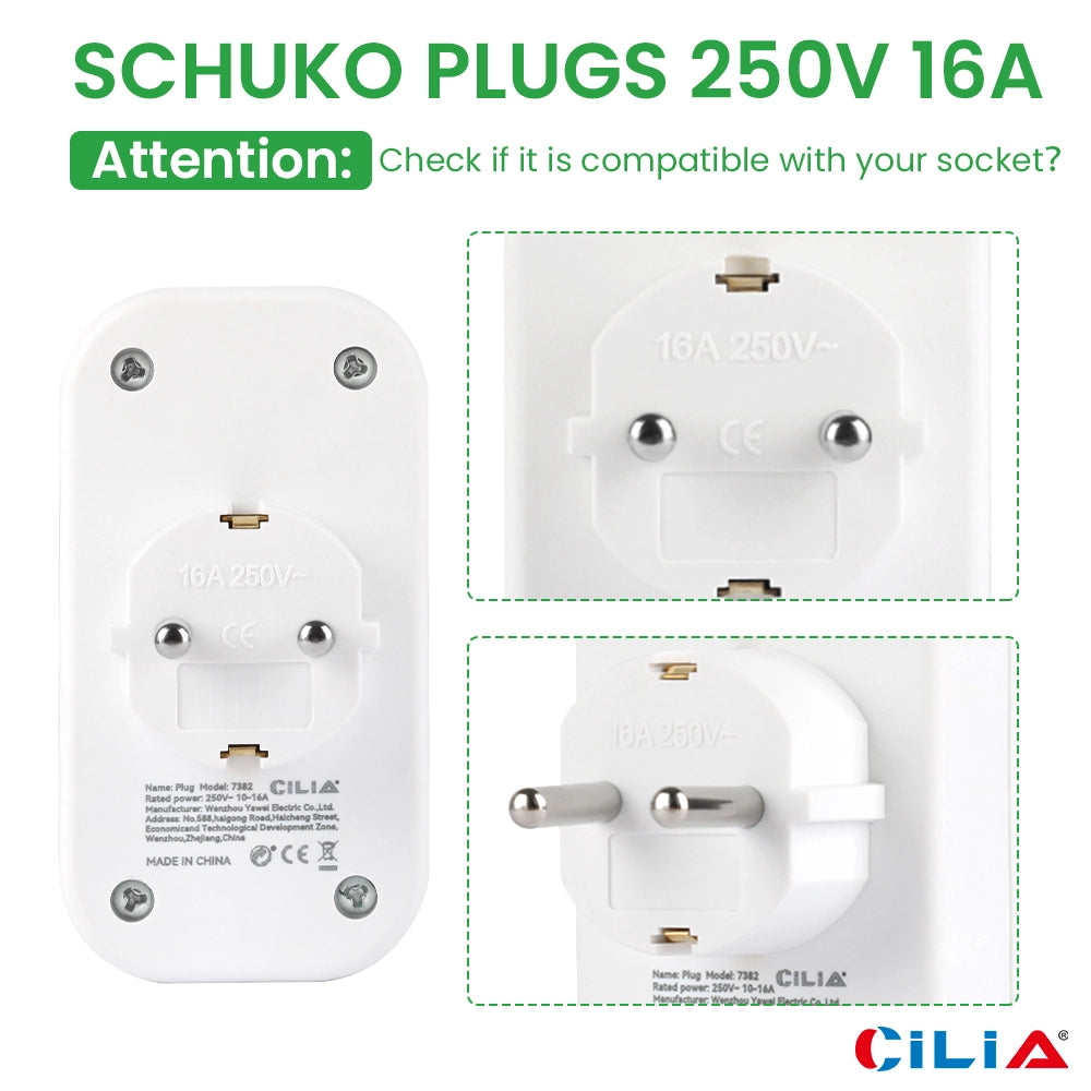 Presa Multipla 2 in 1 EU Schuko ¨C Xylo ¨C Bianco 250V 10-16A