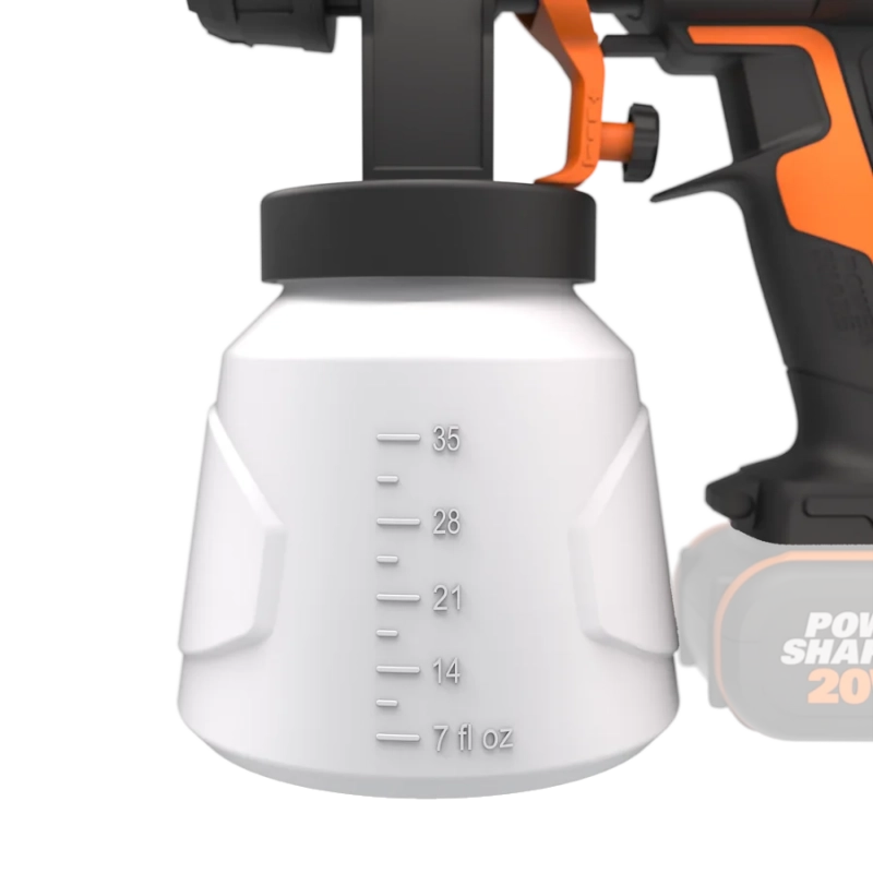 Spruzzatore elettrico WX020.9 20 Volt Brushless con serbatoio 1000 millilitri corpo macchina per verniciatura - Worx