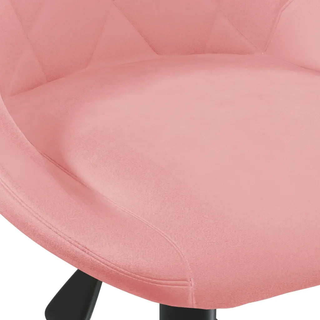 Sedia da Pranzo Girevole Rosa in Velluto 3089037
