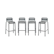 set 4 sedie alte bistrot in acciaio, antracite