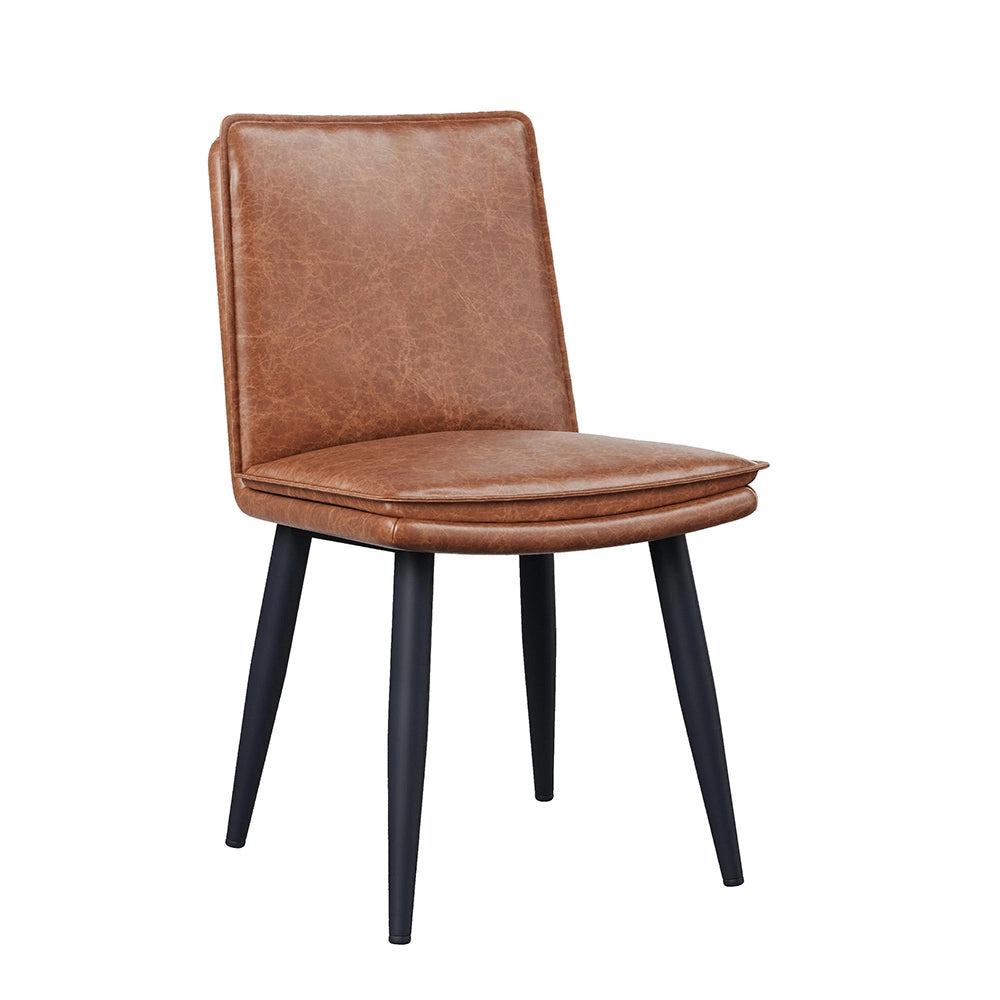 Set 4 sedie da pranzo - Xylo - PU marrone con doppio cuscino