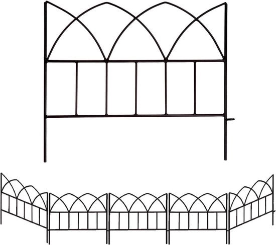 Recinzione Decorativa per Giardino 18" x 16" 5 pezzi per Bordo di Giardino Recinzione per Cani in Acciaio Inossidabile per Giardino