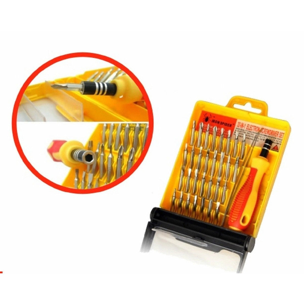 Trade Shop - Set 32 In 1 Punte Di Precisione Cacciaviti Torx Per Cellulari Orologi Pc -
