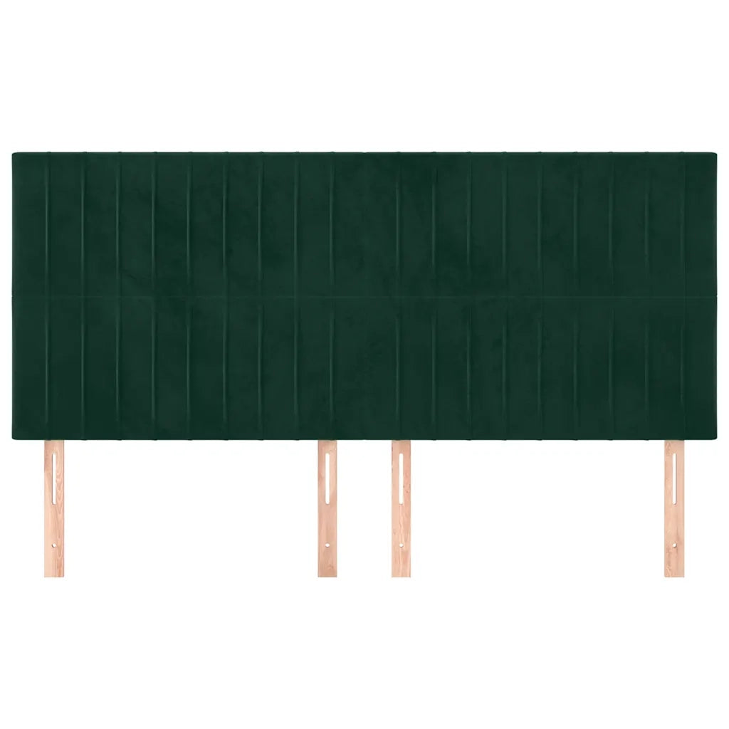 Testiera Verde Scuro 200x5x118/128 cm Velluto