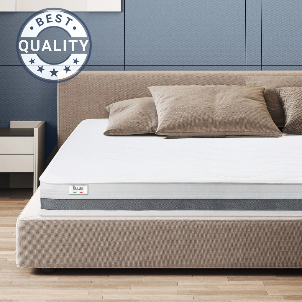 Materasso Singolo 90x205 cm in Memory Antibatterico | Altezza 20 cm | Rivestimento 3D Air in Fibra Ipoallergenica | Materasso Ortopedico a 7 Zone Differenziate Termosensibili