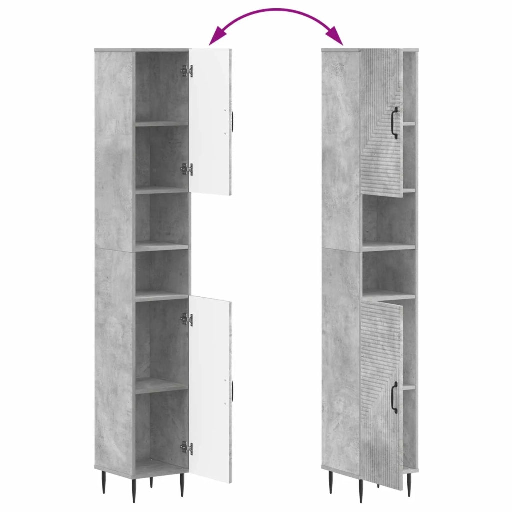 Set di Armadi da Bagno da 2 Pezzi HAARLEM Grigio Cemento 3417534