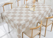 Tovaglia Antimacchia PVC Proteggi Tavolo Maniva Glitter Quadri - 140x300 - D10 Beige