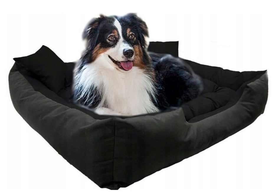 AIO FACTORY 75x65 cm ECCO Cuccia per cani impermeabile nera con cuscino per cani