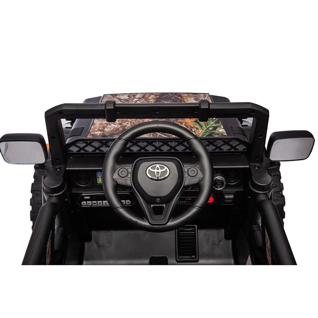 Macchina Elettrica per Bambini Fuoristrada Toyota Fj Cruiser 12V Telecomando Ruote in Gomma e Sedile in Pelle Nero e