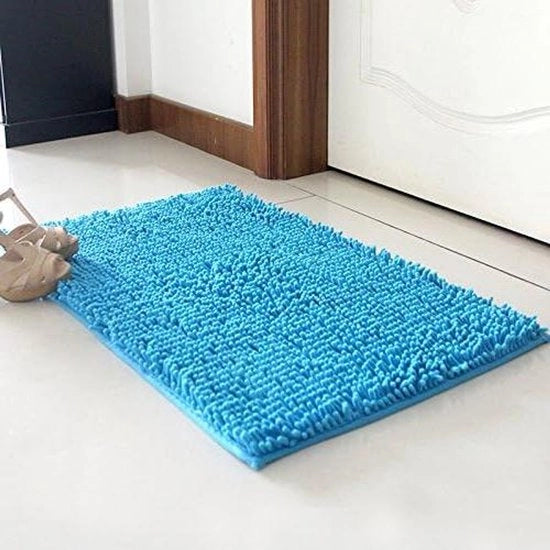 Piuma microfibra-chenille asciugamano morbido per bagno (60x40cm, più blu)