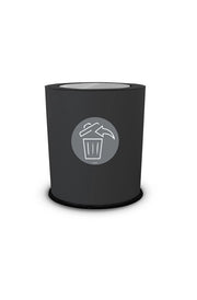 Pattumiera a Bidone con Coperchio Basculante Ø35x40 cm 4 Scomparti 38 L Totali in Metallo Verniciato Nero