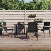 Set da Pranzo da Giardino 5 pz Nero in Textilene e Acciaio 3187043