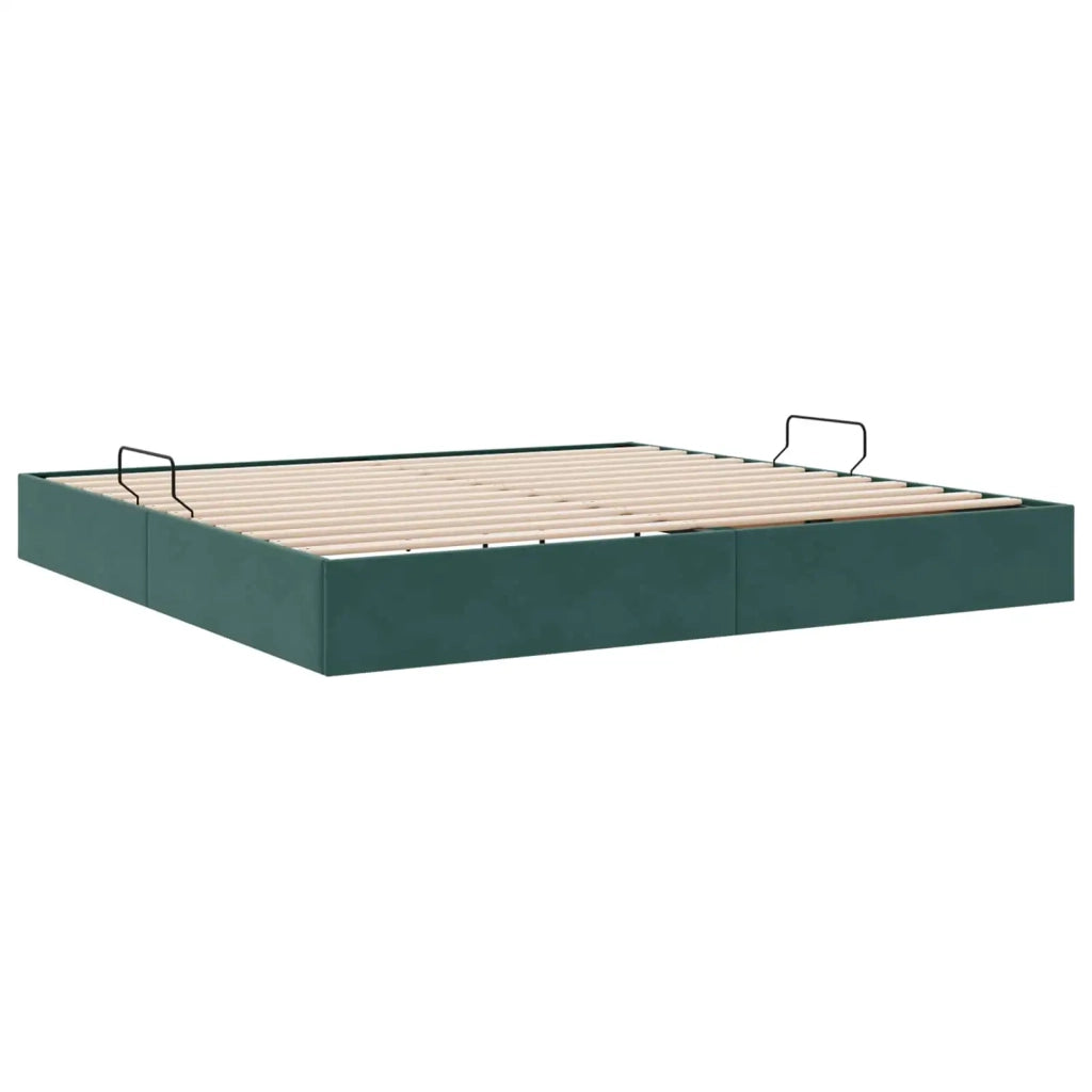 Letto ottomano Verde Scuro 200 x 200 cm Velluto 3442907