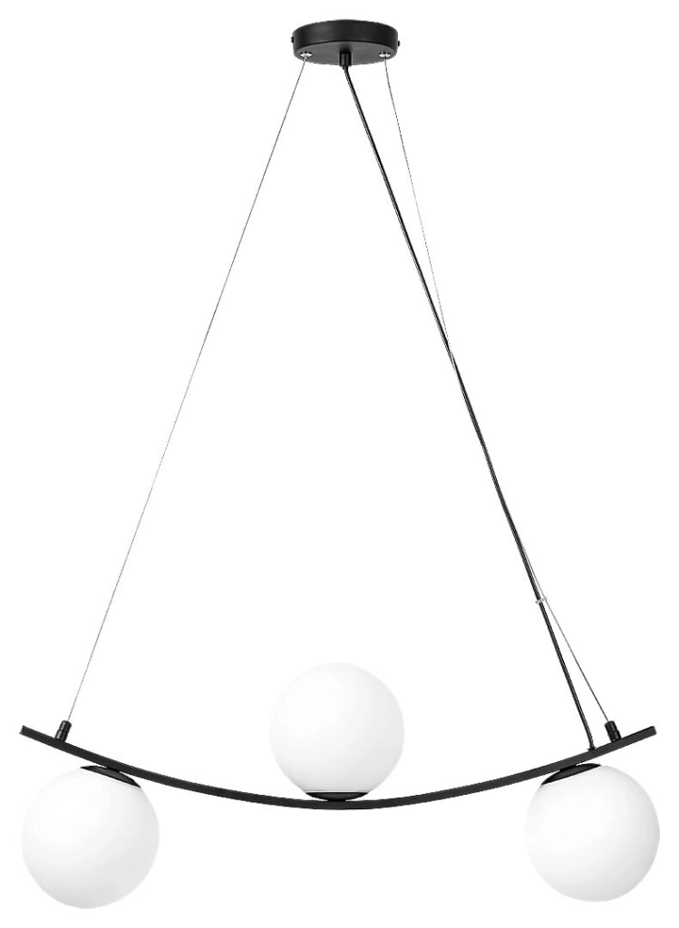 Lampada a sospensione Rabalux Aslan 3xE14 metallo nero/bianco