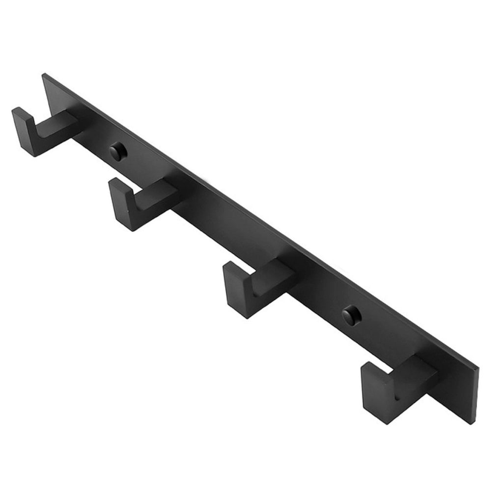 Appendiabiti da parete minimal a 4 ganci nero
