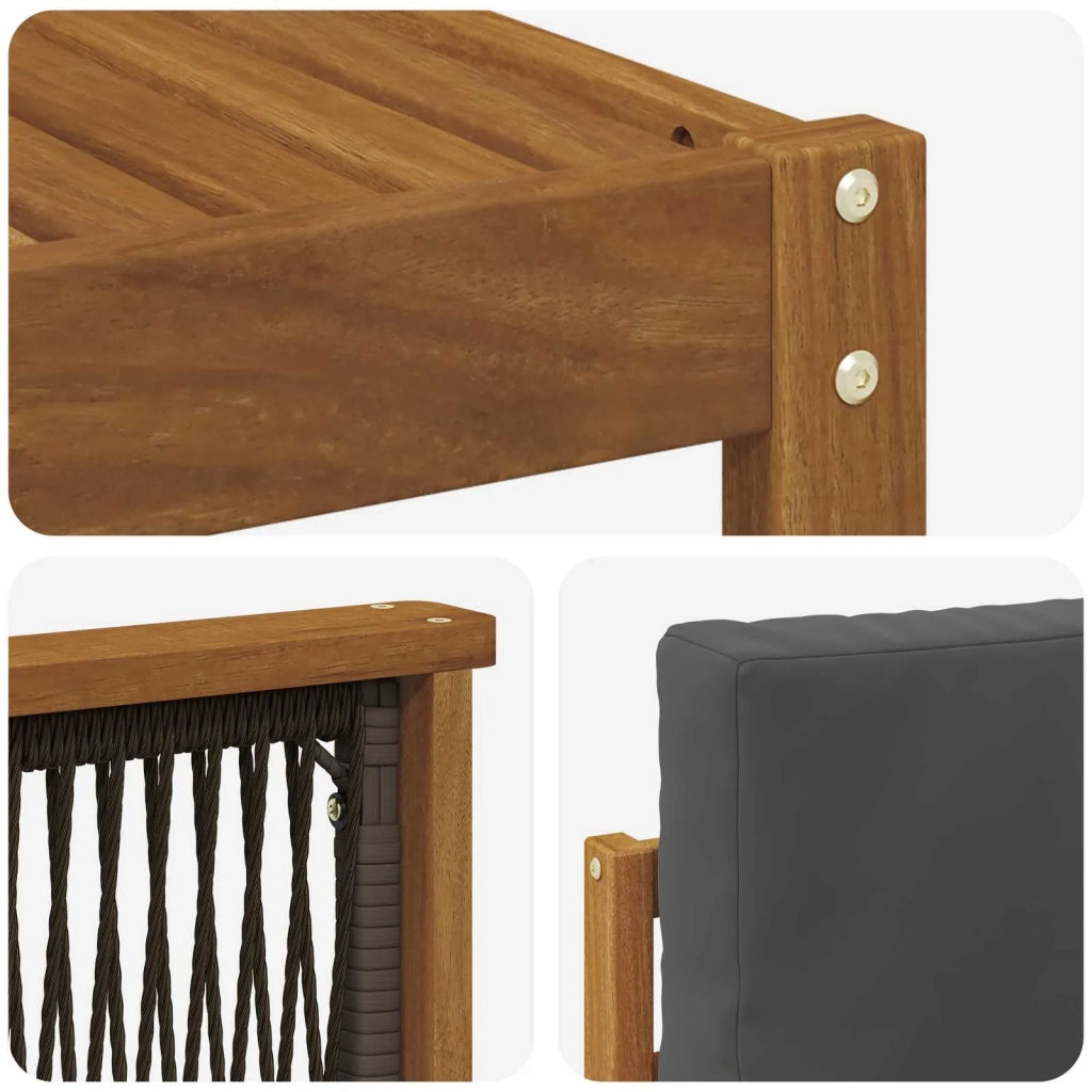 Set di divani da esterno 5 pcs Naturale e Antracite Poliestere 3385133