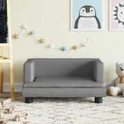 Divano per Bambini-Sofa-Divanetto Grigio 60x40x30 cm in Similpelle
