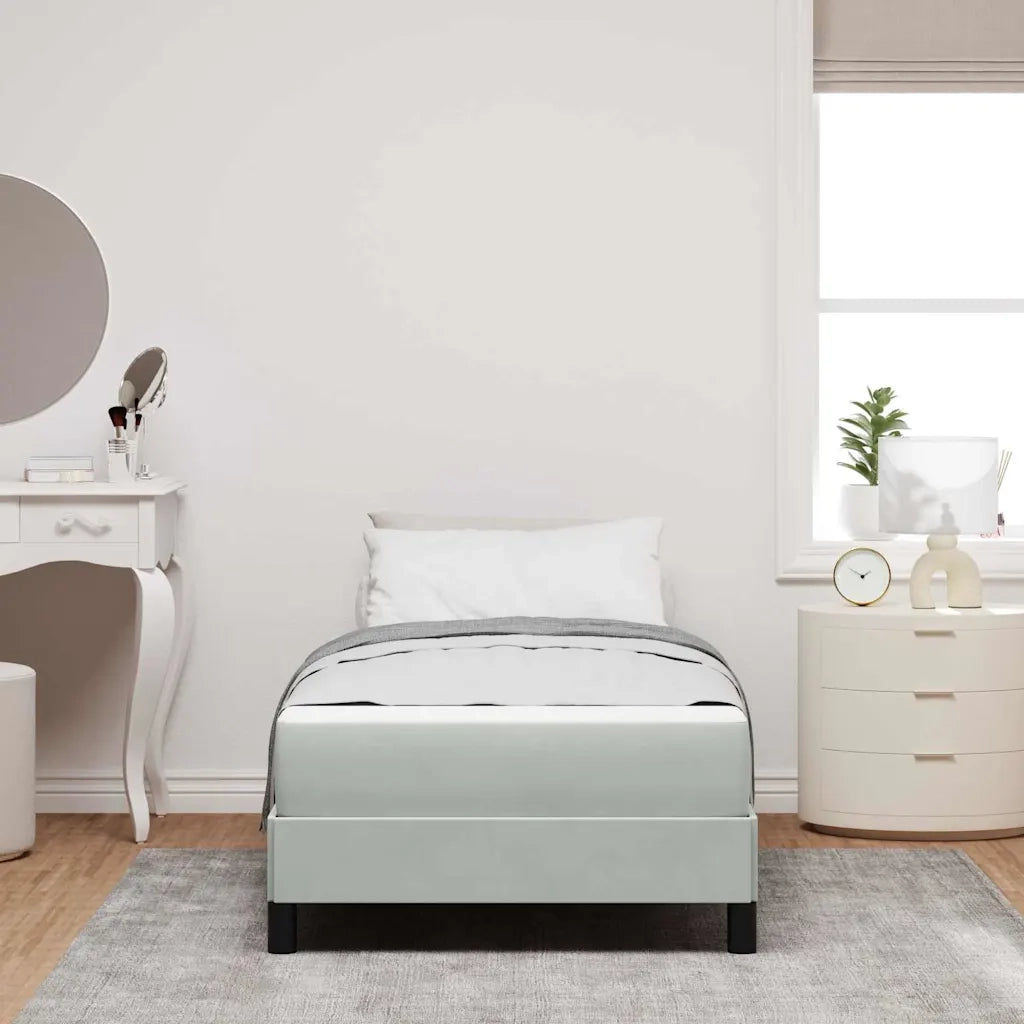 Letto a molle con materasso Grigio chiaro 90 x 190 cm Tessuto 3398659
